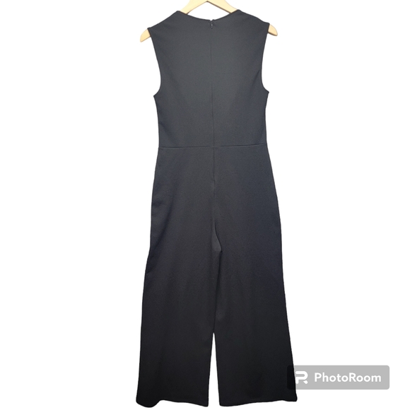 Lulus Enticing Endeavors Black Jumpsuit Womens Size XL Square Neckline Wide Leg - Picture 6 of 16